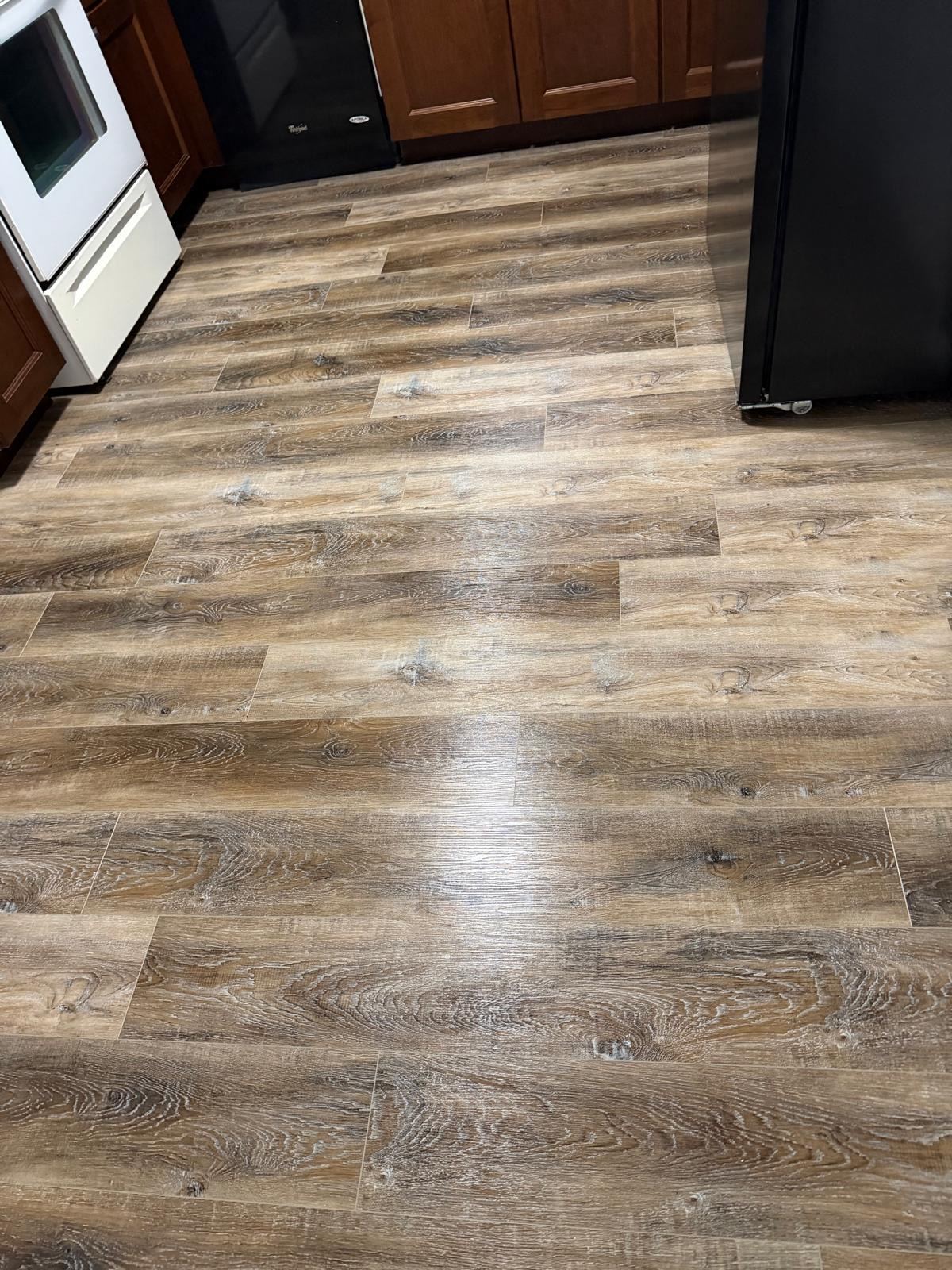 Clean shiny kitchen floor